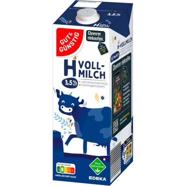 Gut&Günstig H-Vollmilch 3,5% 1L