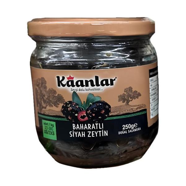 Kaanlar Schwarze Oliven (gewürzt) 250g