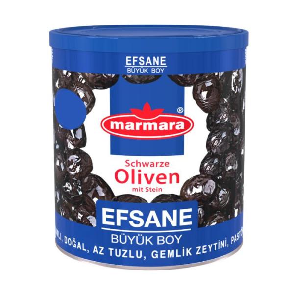 Marmara Schwarze Oliven Efsane (mit stein) 400g